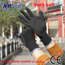 NMSAFETY Gants trempés en nitrile noir de calibre 13 / gants de sablage